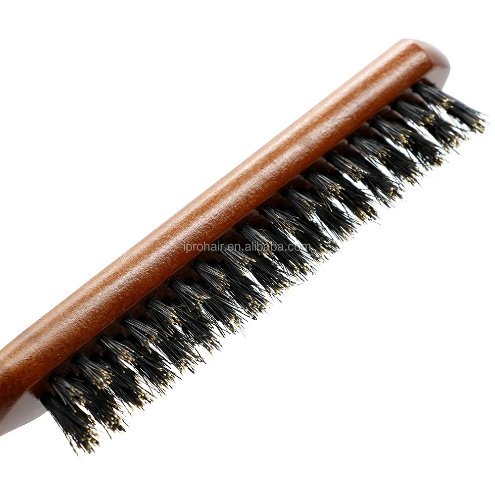 Boar Bristle Hairdressing Comb Fluffy Wood Handle Hair Brush