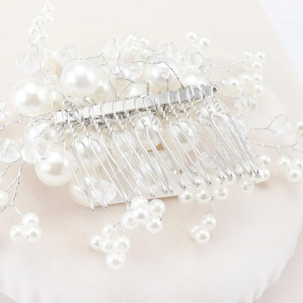 Wedding Hair Piece Tocados De Novia Bridal Pearl Accessories Jewelry Bride Comb For Hair
