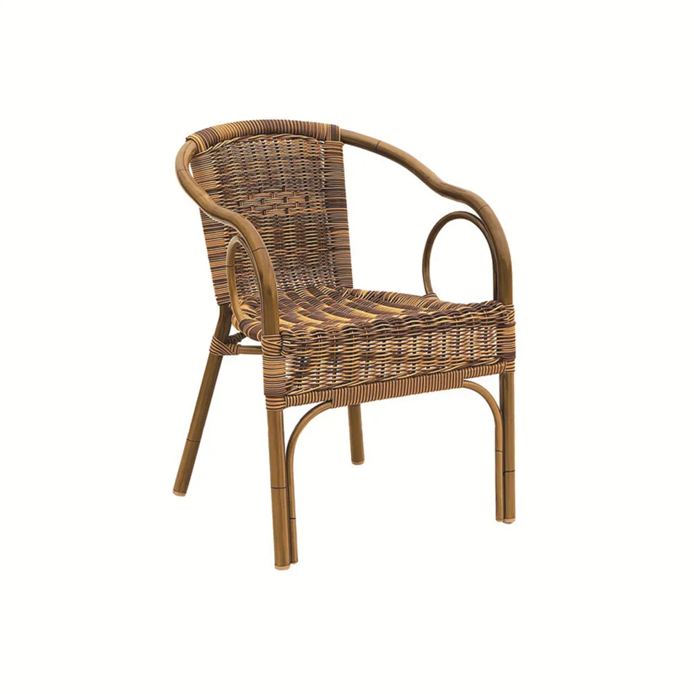 
Aluminium Rattan Modern Design For Cheap Metal Restaurant Furniture Chair 
