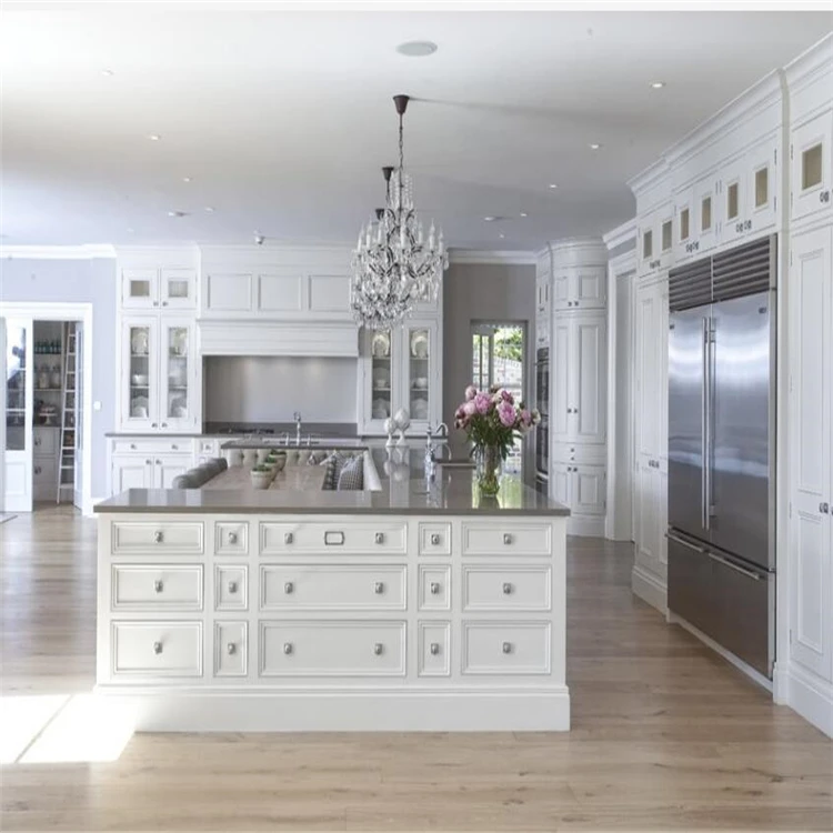 Modern furniture solid wooden kitchen cabinet design from china