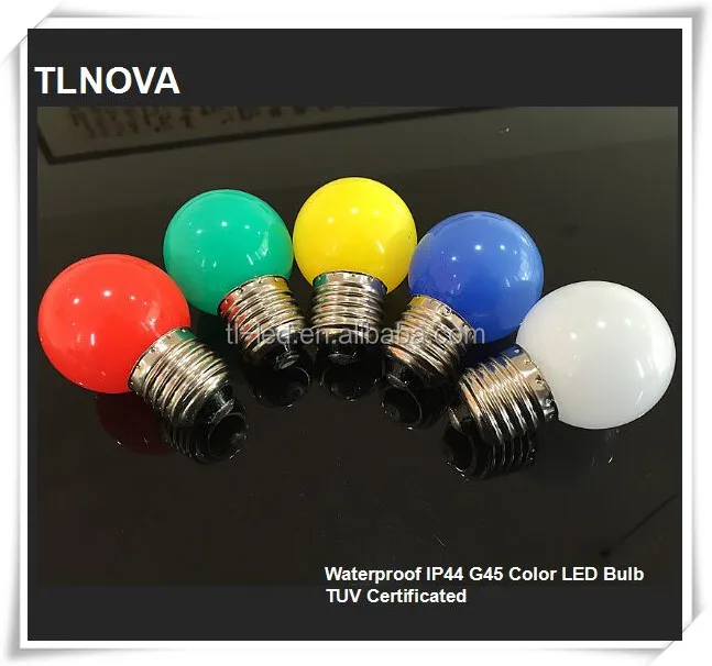 2020 colorful LED Bulb E27 Point Light G45 IP44 1W 2W Golf mini LED lights E27 E26 B22 LED Lamp RGB outdoor CE Rohs FCC TUV