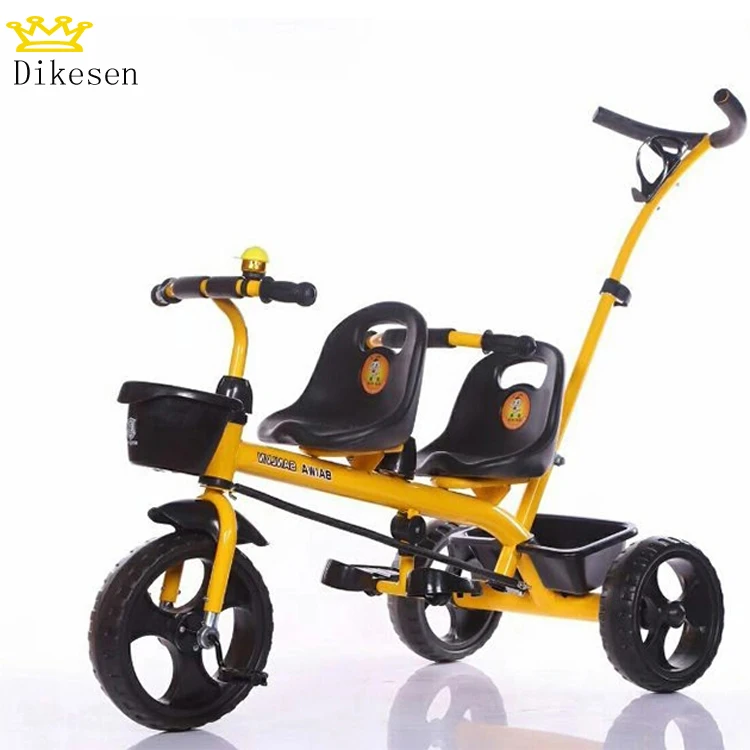 2023 2018 OEM color toys cycle for kids 1 2 years/ ride on children tricycle two seat / two seat pedal car kids tricycle with trailer