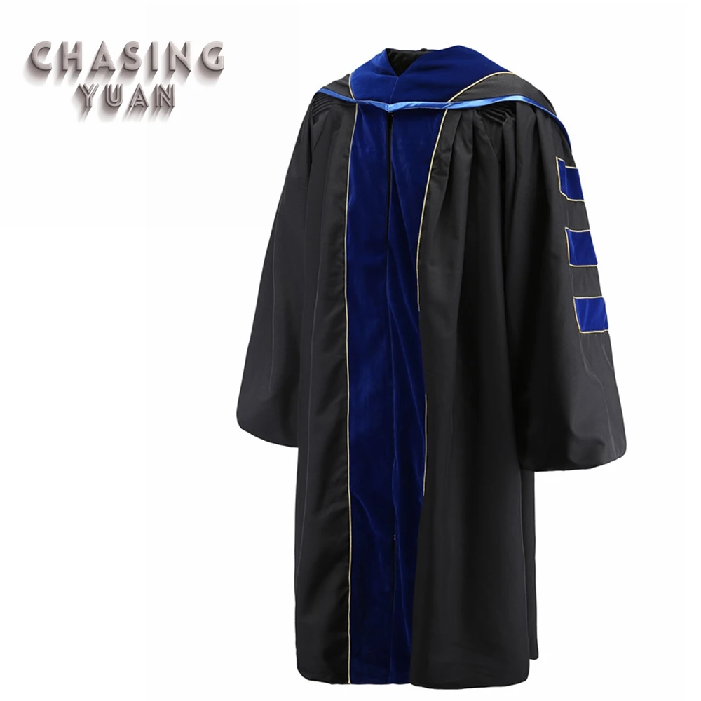 Professor Graduation Black  Doctoral Gown and Hood
