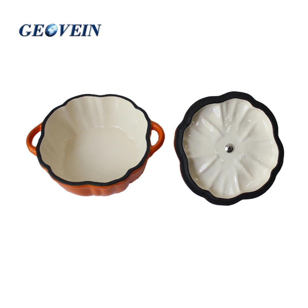 Amazon top seller enamel pumpkin shape cast iron enamel cookware