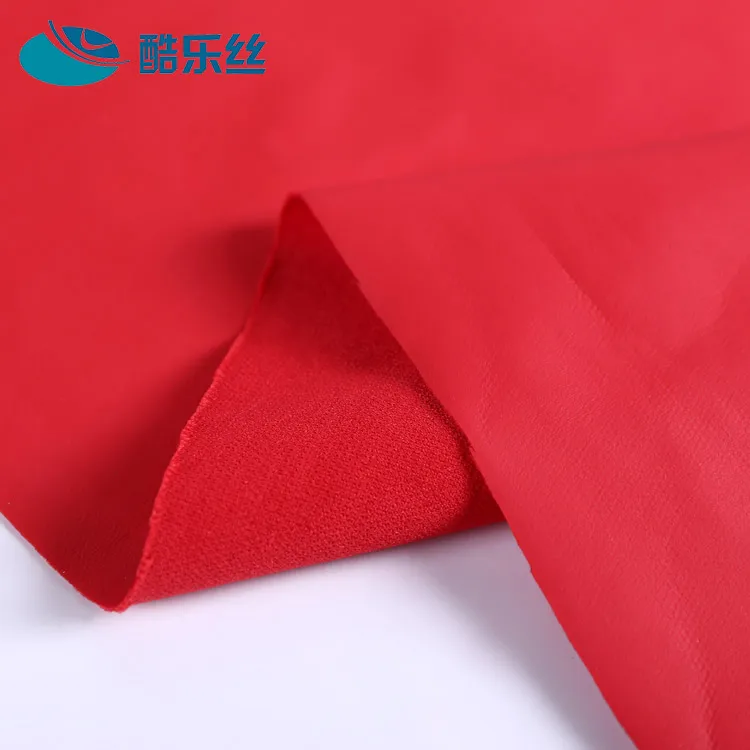 
china manufacturer red weft knitted plain polyurethane coated single jersey polyester fabric price 