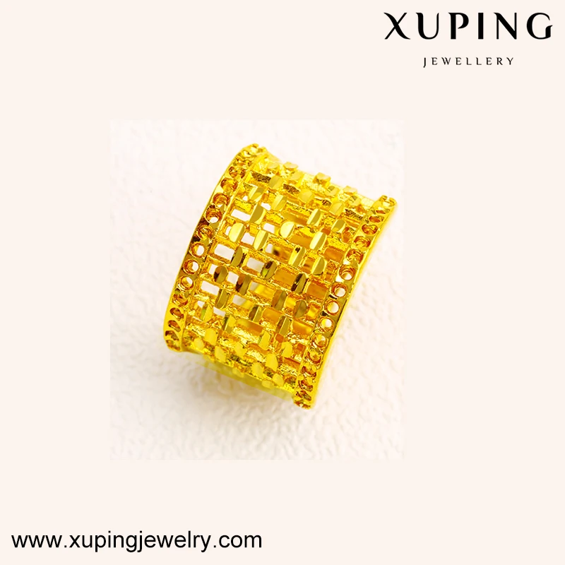 Xuping costume jewellery hollow design dubai gold jewelry engagement wedding ring