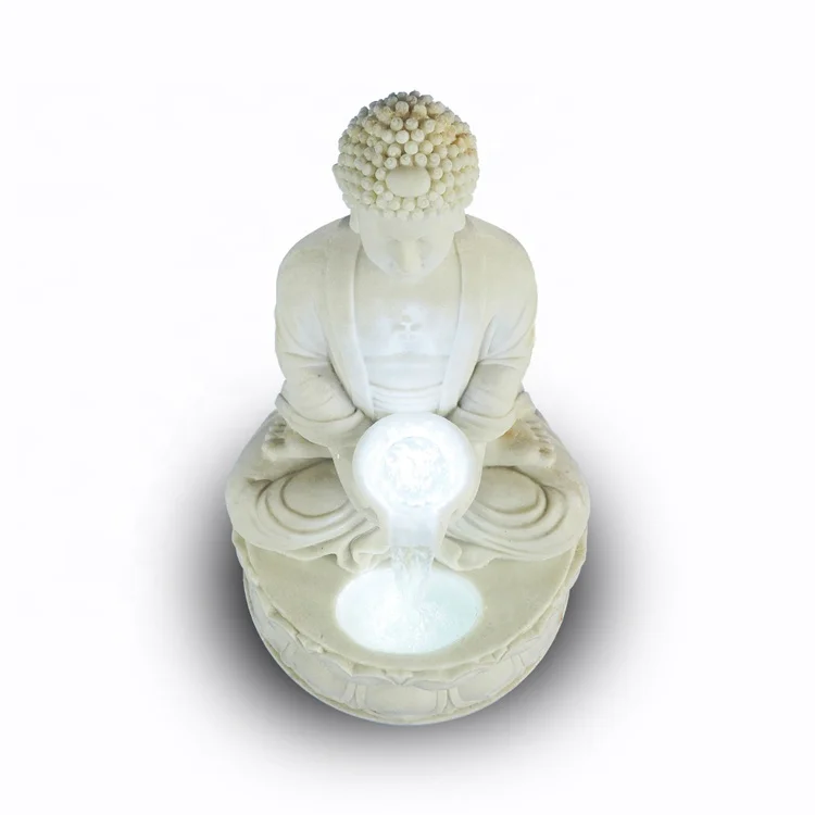 Garden Decorative Sand Stone Buddha Statue Water Fountain