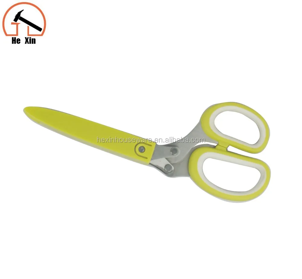 
Five blade herb scissors soft touch handle with blade sheath 
