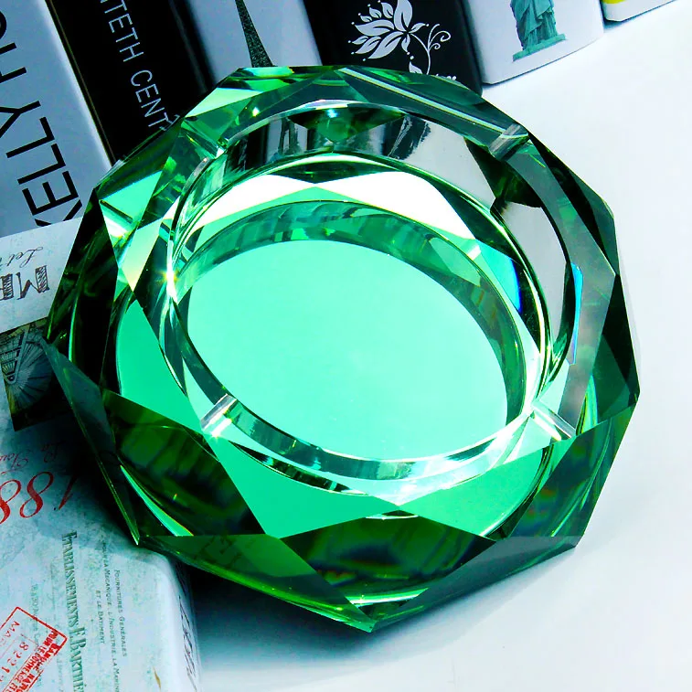 Shining Faceted hand made large crystal ashtray for business gift crystal craft