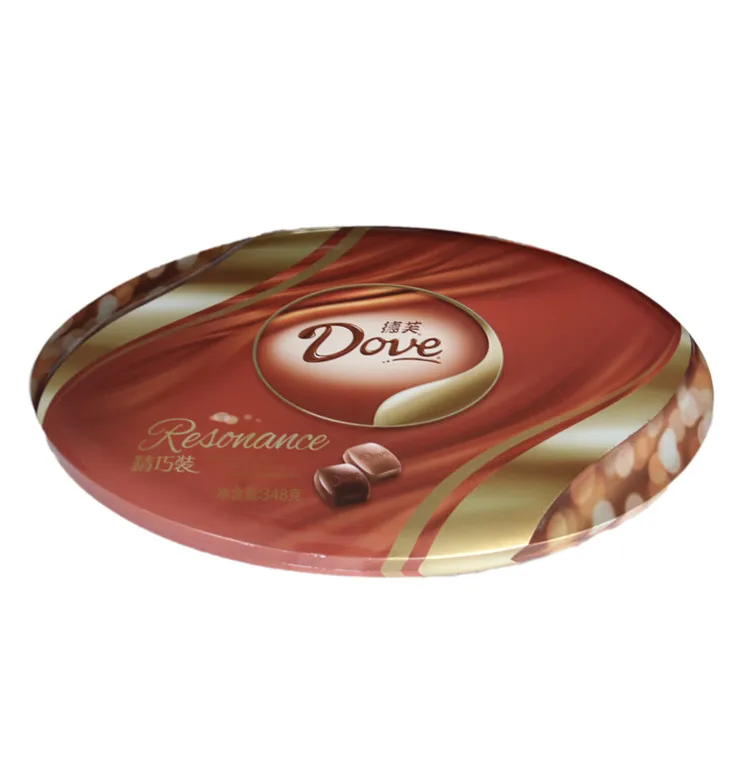 Оловянная коробка большого размера круглой формы с логотипом от производителя