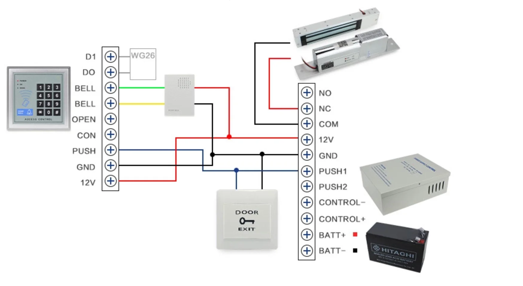 110-240V Power Supply Cabinet Support External Battery For Access Control System