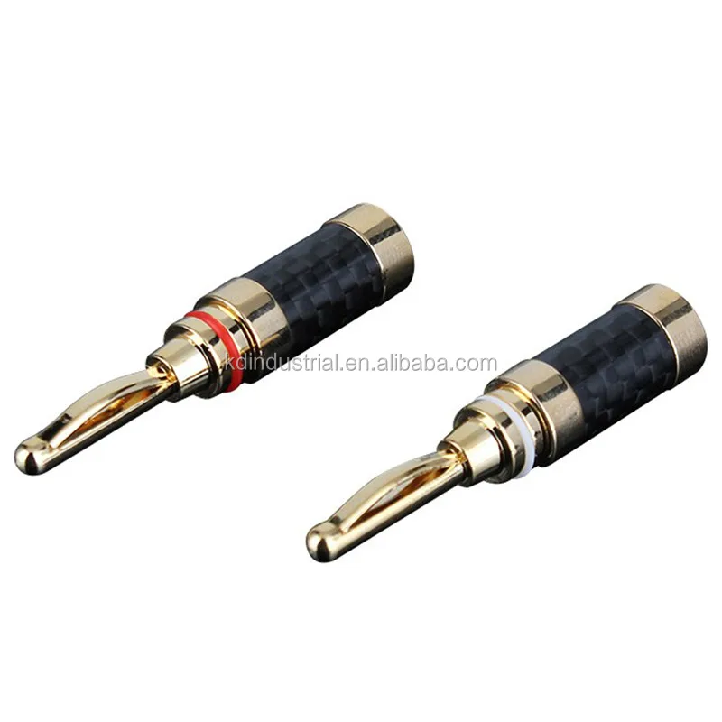Aluminum Gold Plated Fiber Banana Speaker Plug Copper Connector