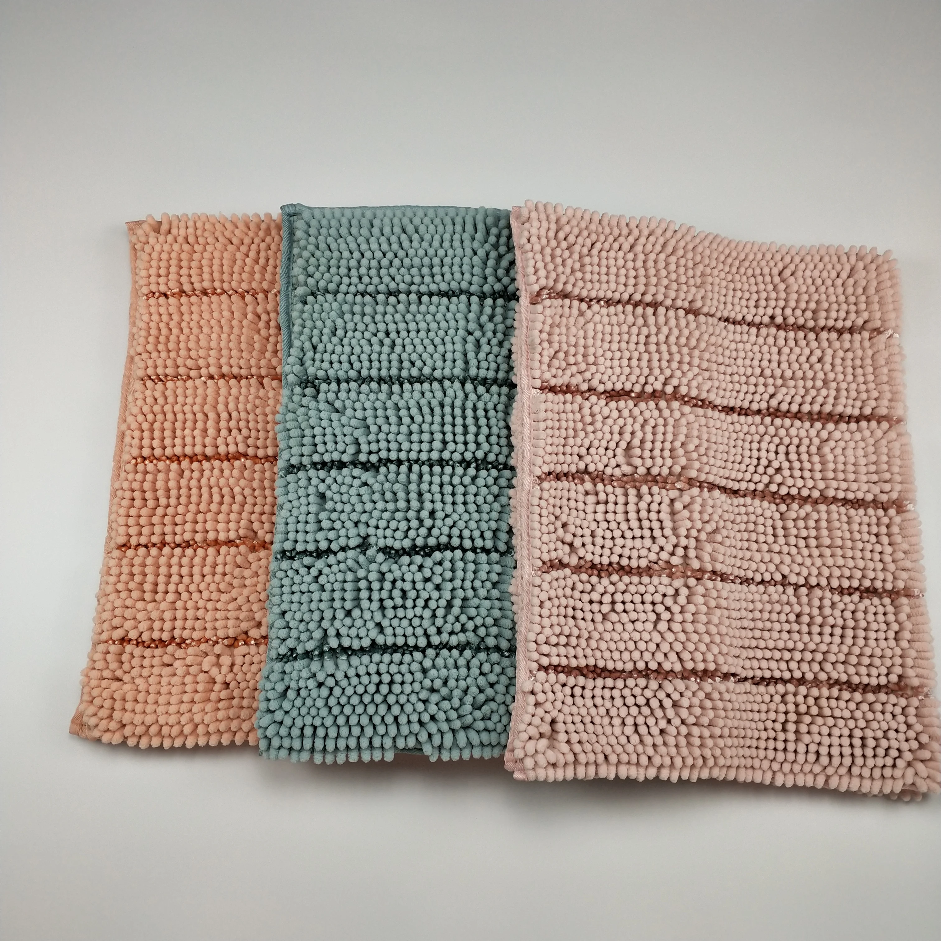 Simple Delicate Noodle Rugs Shaggy Carpet Shiny Chenille Floor Mat Plush Square Modern Kitchen Rugs Bedroom Carpet Solid Color