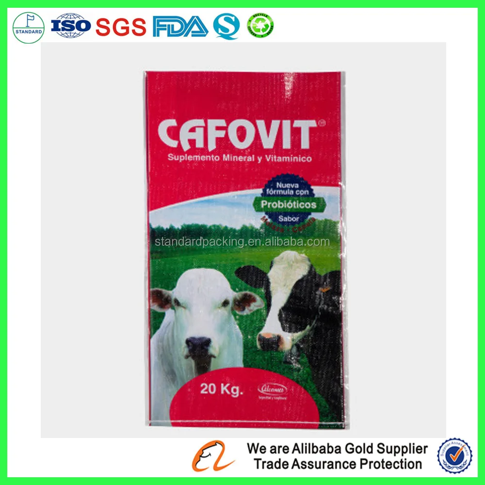 Пользовательские 5 кг коровы Пищевой БОПП сплетенные в упаковке bag