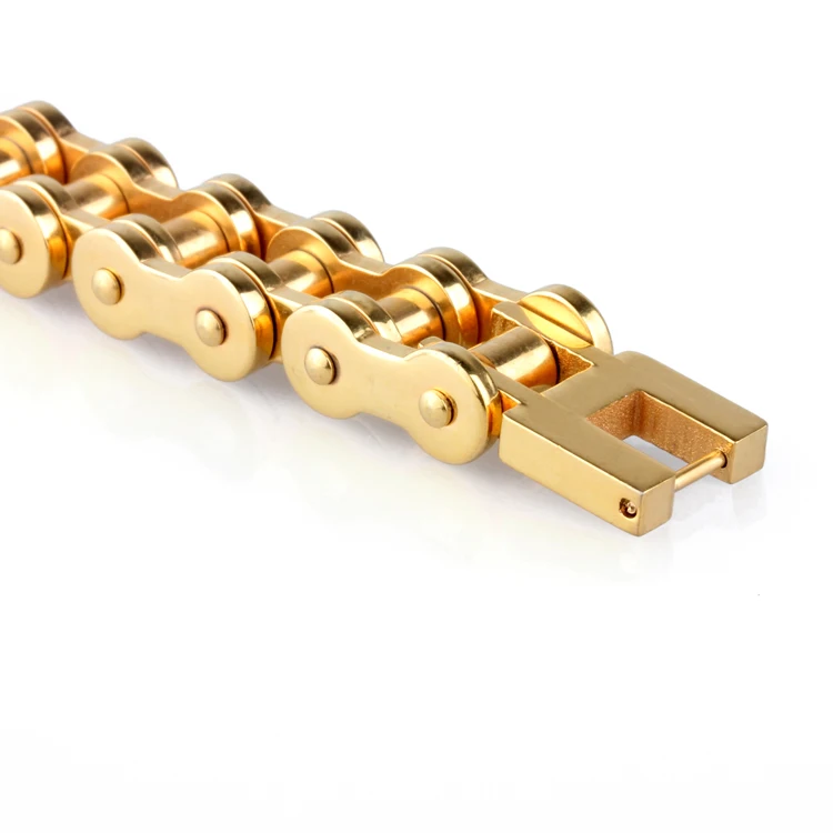 
Men Cool Heavy Stainless Steel Biker 18K Gold Jewelry Accessories Motorcycle Chain Link Bracelet 