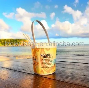 Custom printing design 32OZ Bacardi plastic rum bucket for drinking