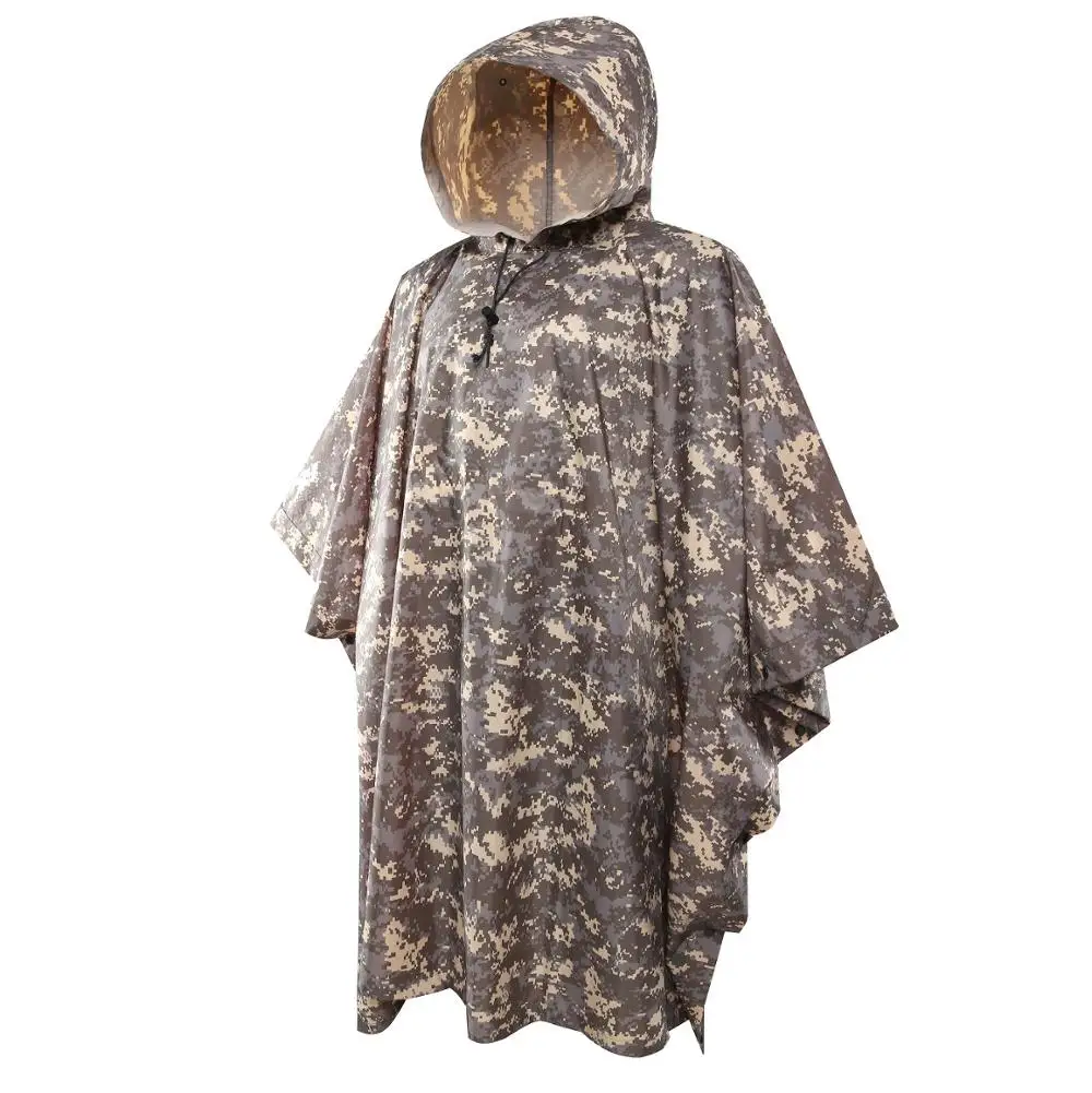 PVC Coating Digital Camouflage Rain coat Poncho Tactical Raincoat