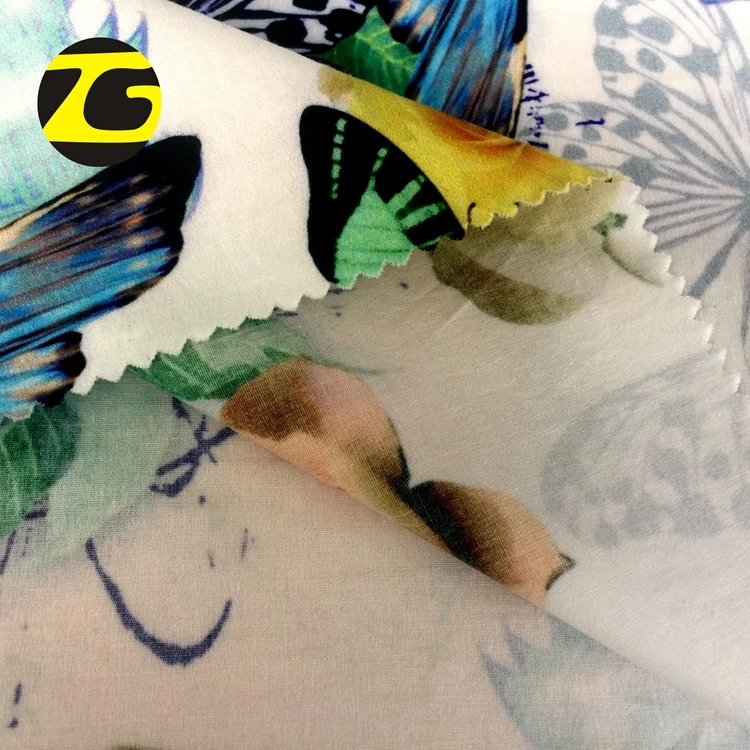 
95 cotton 5 spandex butterfly flower poplin printed fabric for customer 