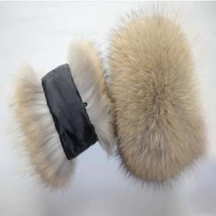Natural Fur Wrist Arm Warmer Genuine Raccoon Fur Sleeve Cuffs
