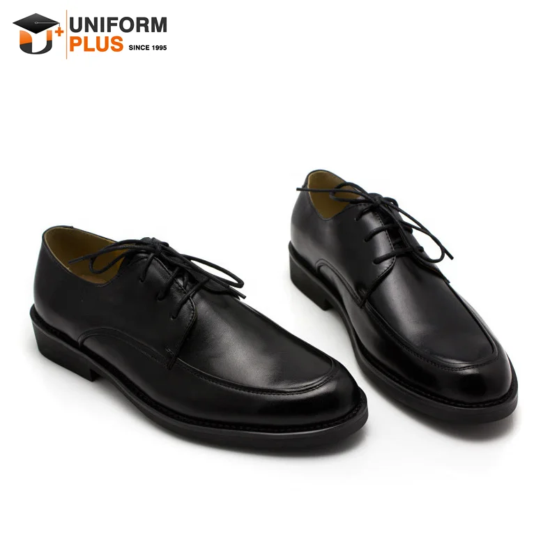 Security officer Cabin crew Hotel Restaurant man genuine leather uniform shoes