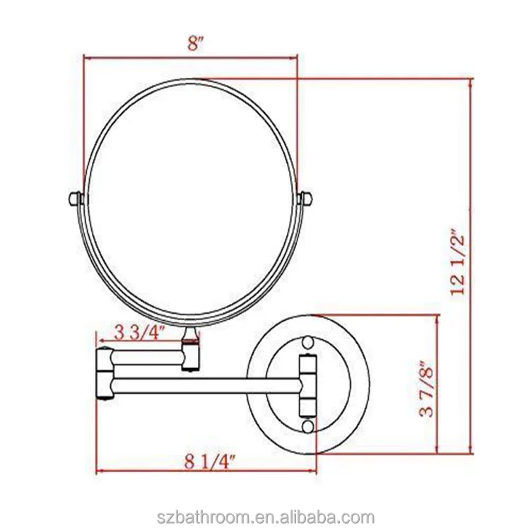 Double Side Wall Brass Copper Unbreakable Makeup Mirror Round For Children
