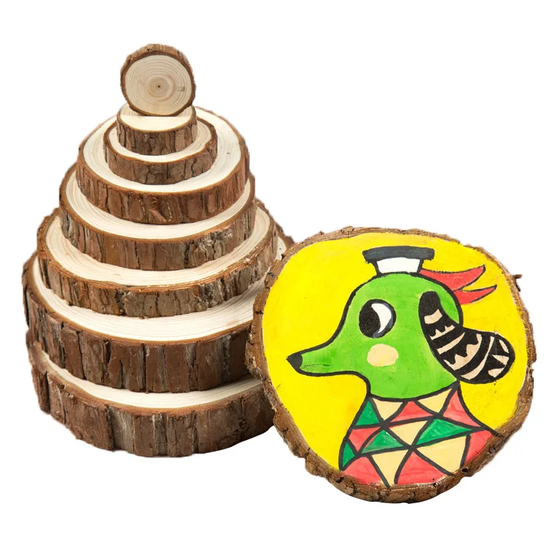 
Natural Wood Slices Round Blank Craft Rustic Wedding Ornaments Wood Chips Wood Disc 