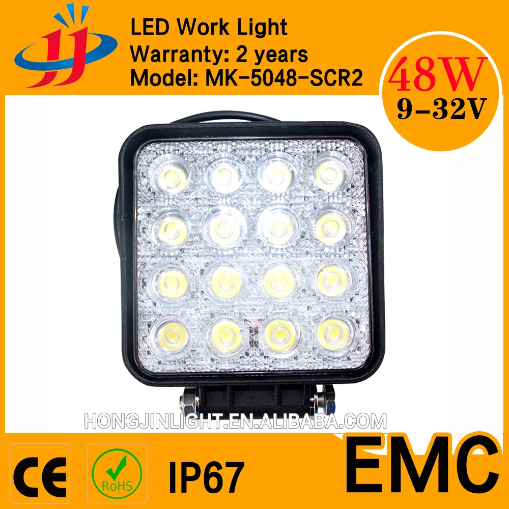 Free shipping China top selling truck led lights Square led light 4x4 offroad 48w led work light