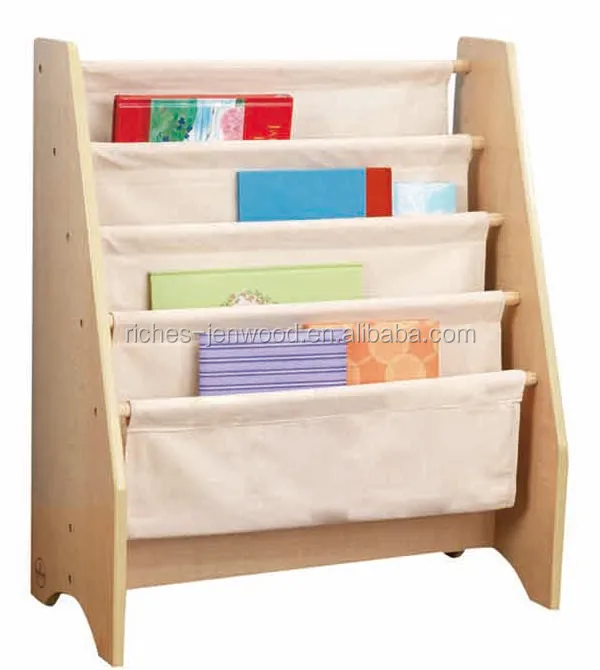 Custom Design Wholesale Safe book organizer shelf portable wooden children Kids bookcase bookshelf