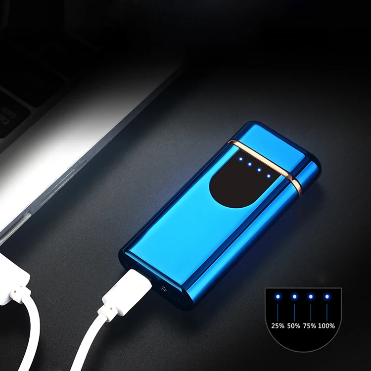 manufacture e cigarette cigar usb charging electronic plasma laser fashion lighter metal with logo windproof electric display