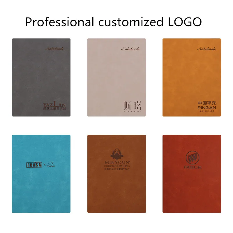 business notepad B5 embossed leather hardcover college stationary notebook office meeting notes customized journal notebook