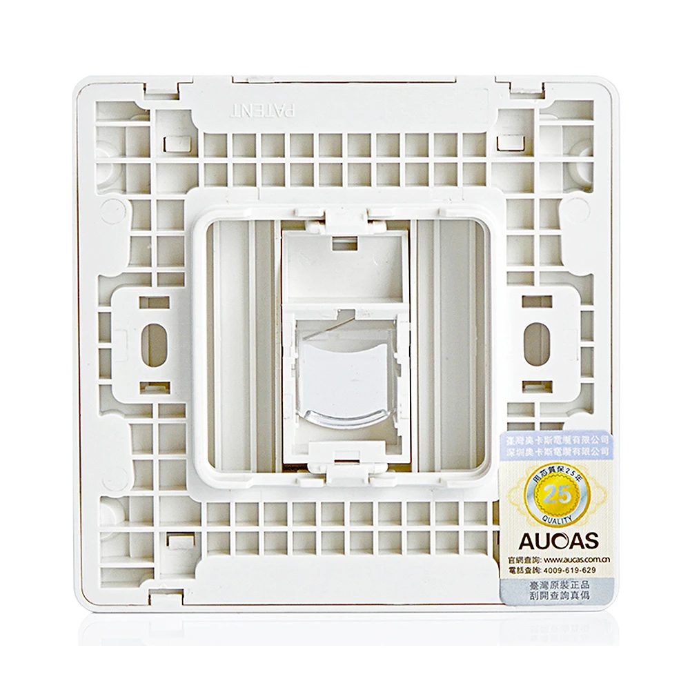 Aucas High Quality ABS Cheap Wall Outlet Rj45 single port network Faceplate