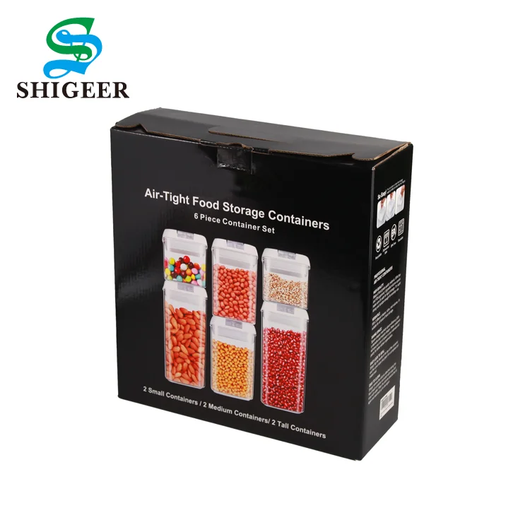 
Custom High Quality Airtight PP Plastic Food Storage Box Set Of 6 