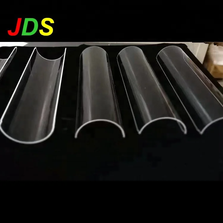 Прозрачная полукруглая кварцевая стеклянная трубка JDS