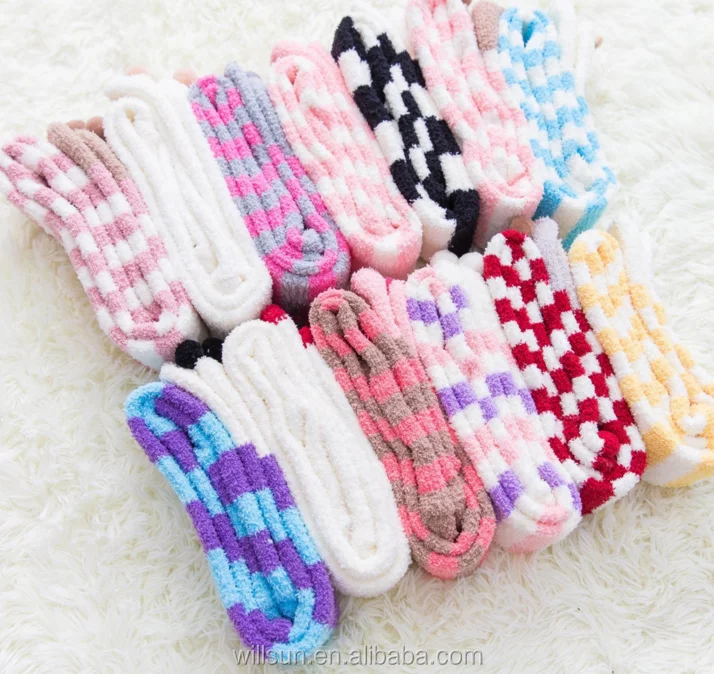 Cartoon Winter Leg Warmers Over Knee High Socks Cozy Cartoon Striped Warm Fuzzy Socks christmas fluffy socks