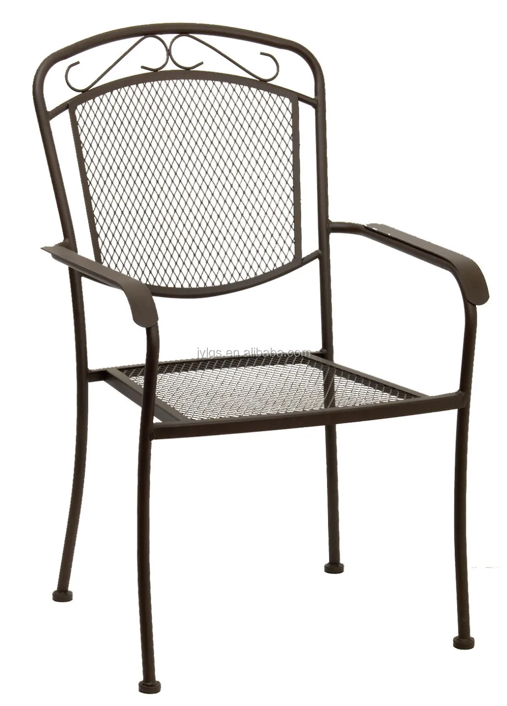Outdoor Garden Patio Metal Mesh Stacking Chair,Black