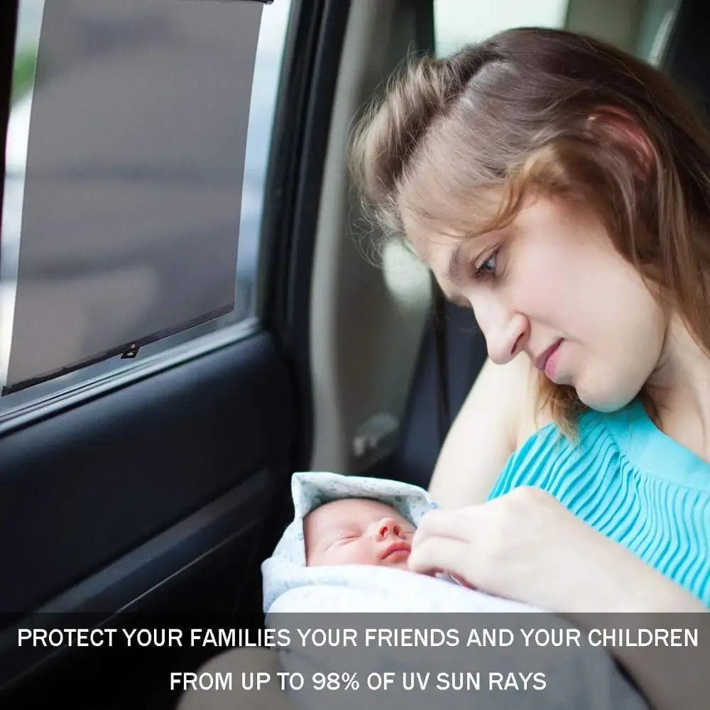 Hot Car Sun Shade for  Window, Car Window Shade Roller Sunshade/Protecto Universal Auto Windows Shades
