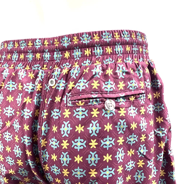 Printing Fashion Elastic Waistband Custom Sublimation Print Board Shorts For Men Waterproof Swim Trunks