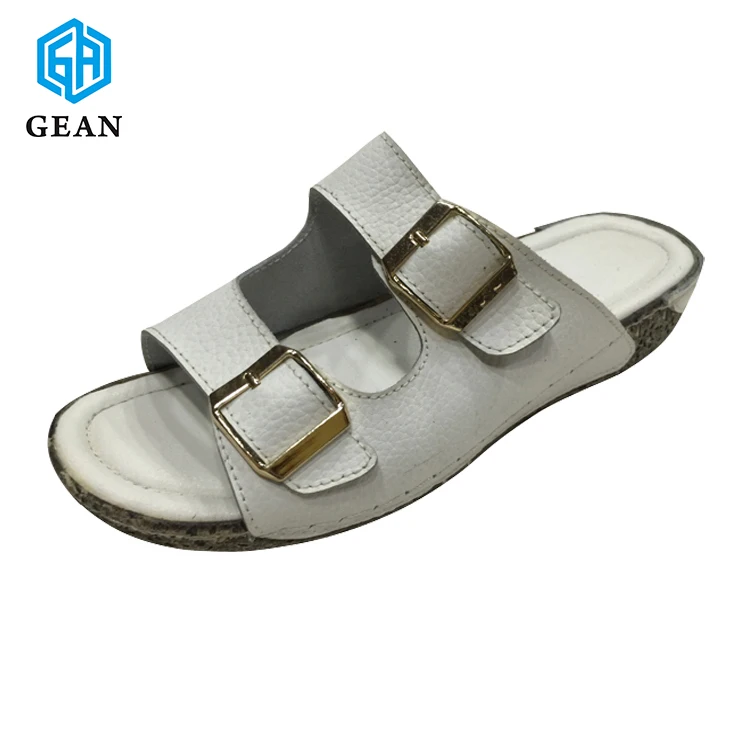 Топ Удобные дамы небольшой клин подошва первый класс Действие кожа женские Тапочки