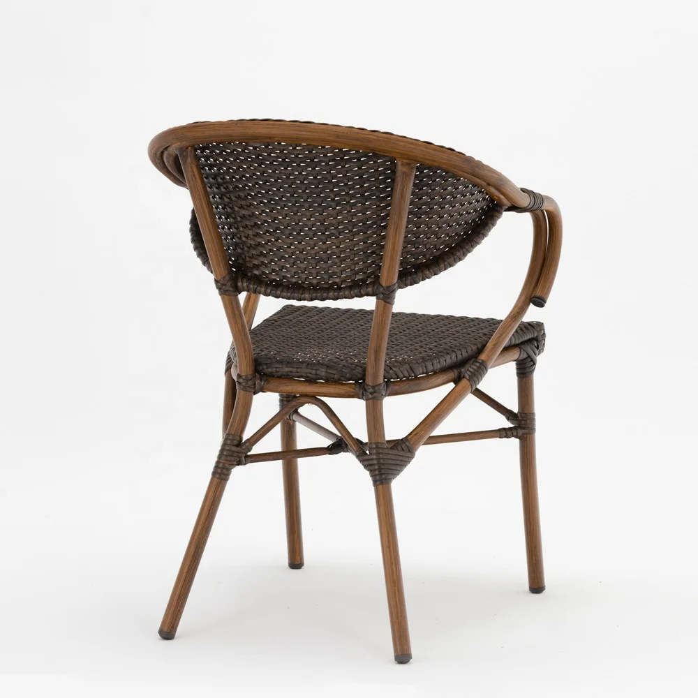 High Quality Rattan/wicker French Cafe Bistro Chair With Table Set Popular Outdoor Garden Rattan Furniture