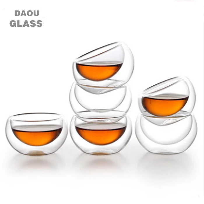 heat resistant borosilicate double wall cup glass cup coffee mug/ water cup