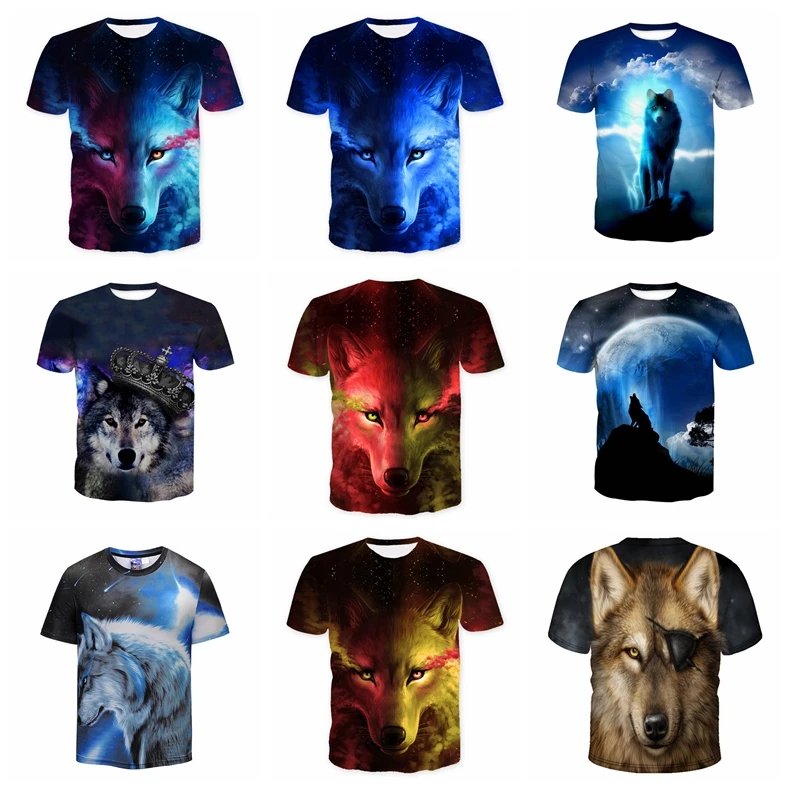 Diy Custom Cool Psychedelic Rock Crew Neck T Shirt All Over Sublimation 3d Animal Printed T-Shirt 3d Printing Men T Shirt