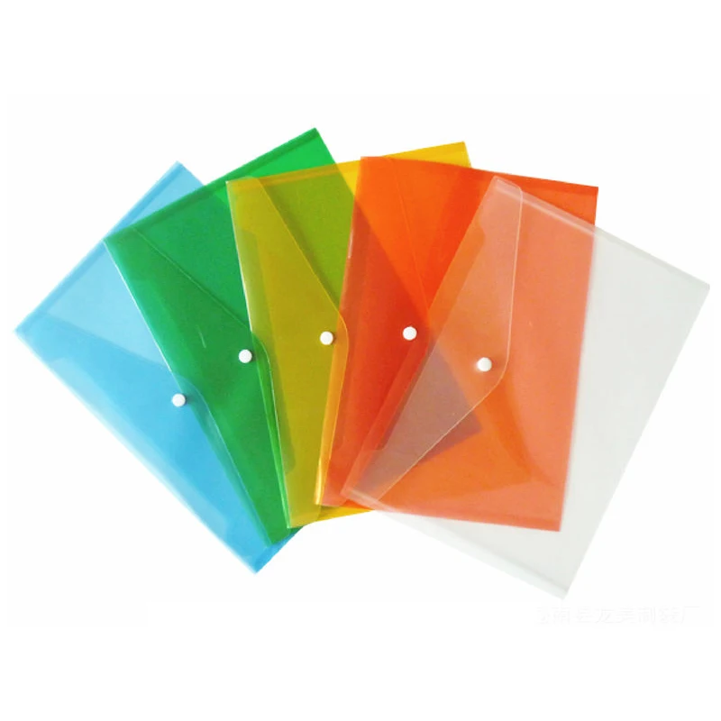 Colorful PP Plastic Stud Document Envelope Wallet Folders File Storage Small Envelope