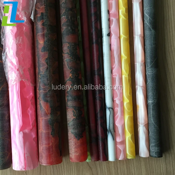 Yellow swirl pattern acrylic rod with factory direct sale price