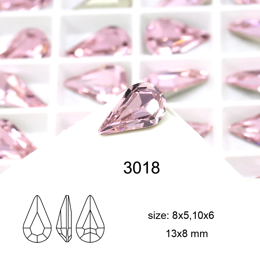 premium peridot drop Jewelry Accessories K9 crystal point back loose stone jewelry crystal element