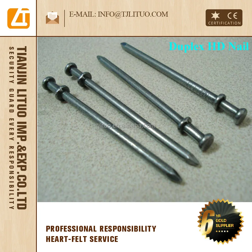 16d дуплексные гвозди/двухголовые обычные гвозди поставка от производителя Тяньцзинь