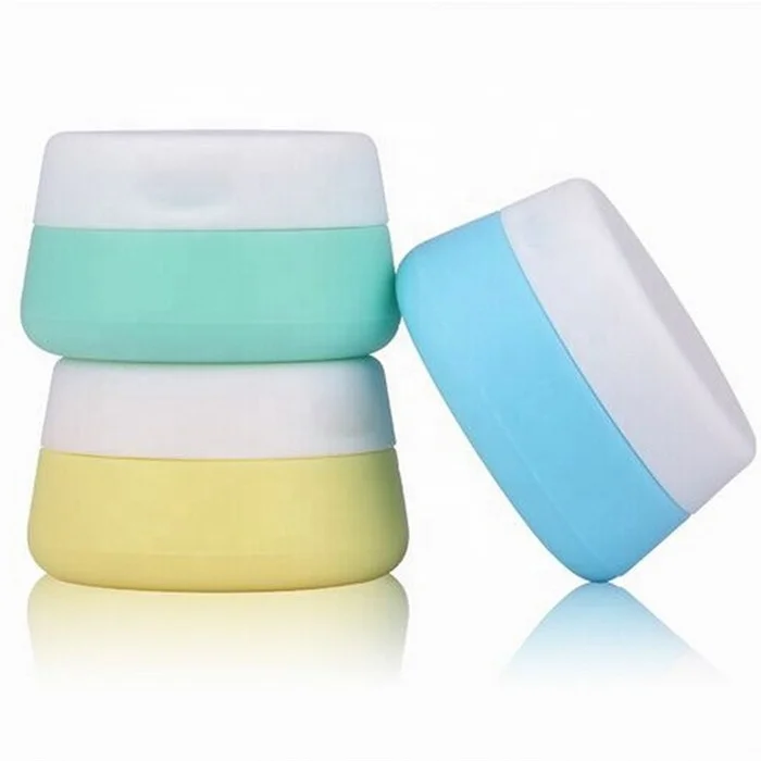 Food grade silica gel 10ml 20ml 30ml OEM empty custom drop resistance eye facial cream container dispenser packaging for sample