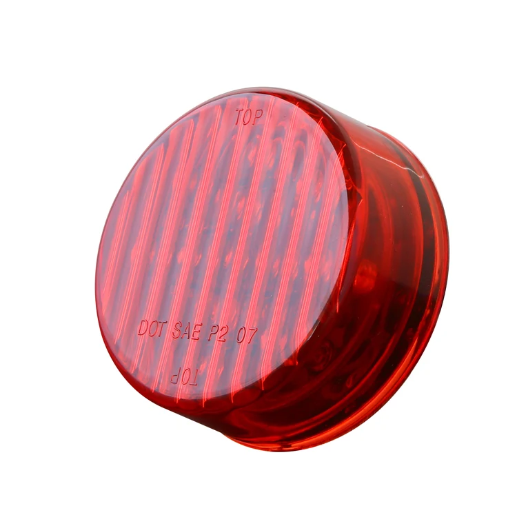 2.5 Inch Amber Lens Round 13 Leds 0.78W DOT Stop Turn Side Marker Tail Light Truck Trailer