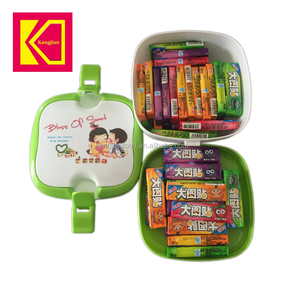 
Chewing Gum with Big Tattoos in Lunch box 