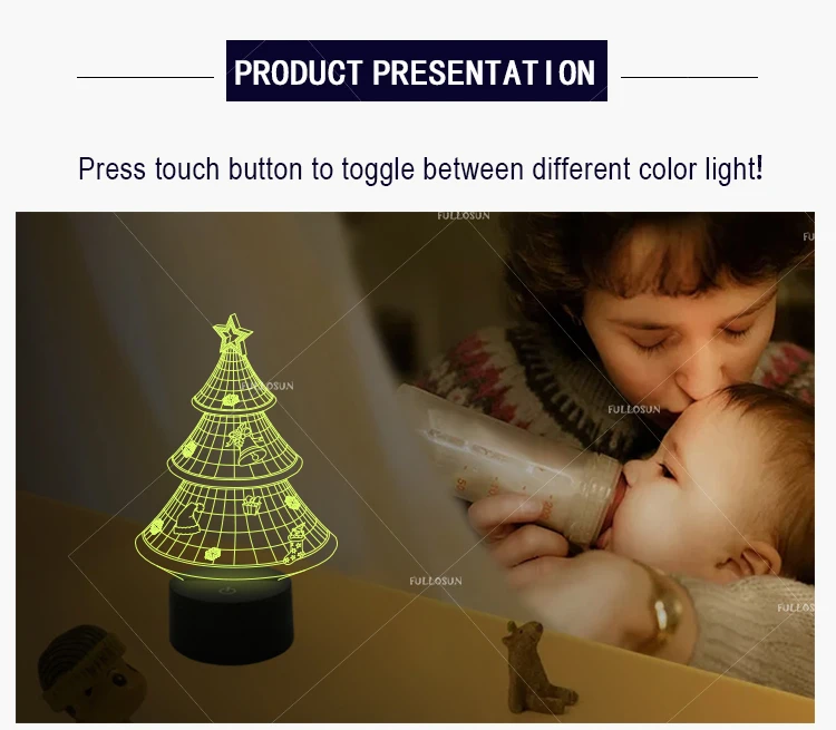 3d illusions led christmas tree light christmas for nice gifts FS-2823 3d night light 3d led light christmas