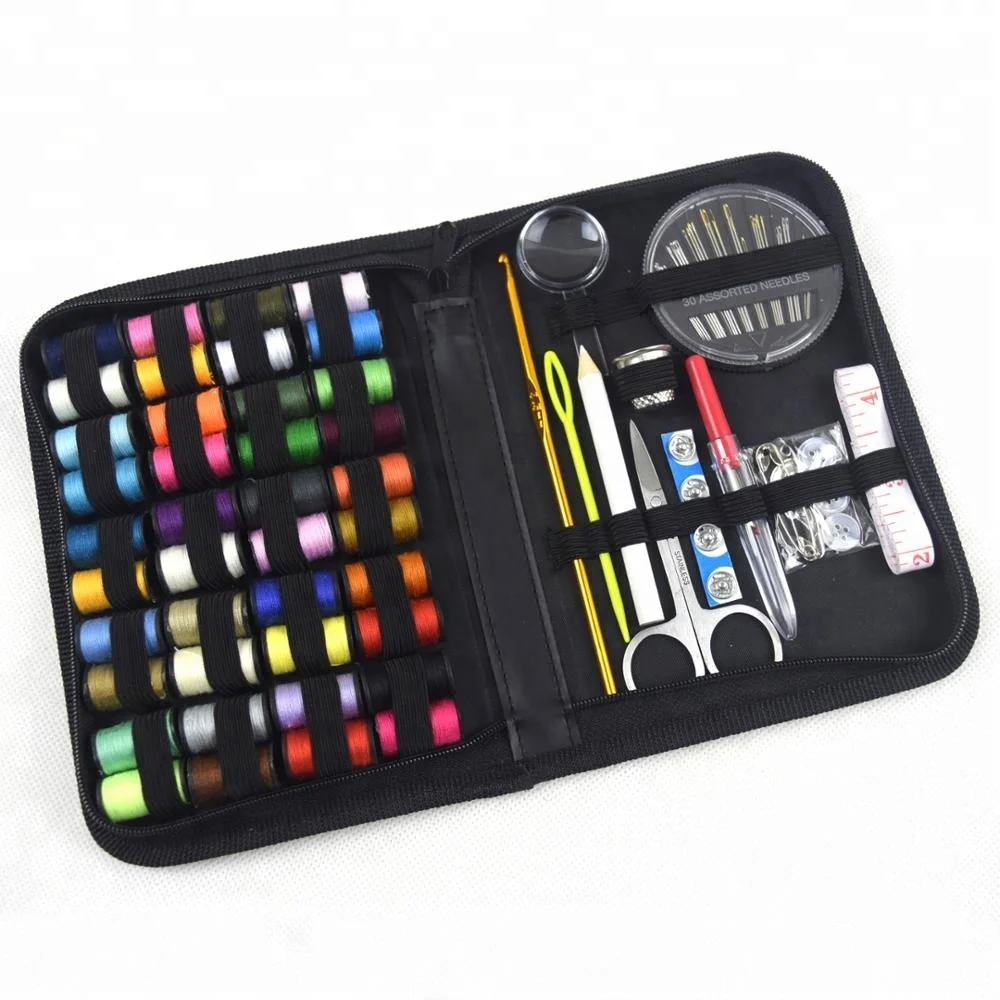 128pcs Accessories Black Sewing Kit With 40pcs Thread Coils